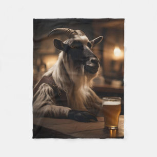Beer Oclock Goat,  Fleece Blanket