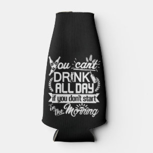 Beer Party Drinking Humour Typography Personalized Bottle Cooler