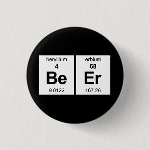 BeEr Periodic Table 1 Inch Round Button