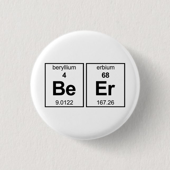 BeEr Periodic Table 1 Inch Round Button (Front)