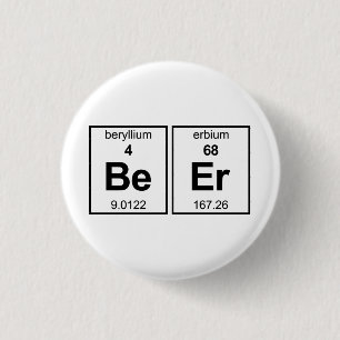 BeEr Periodic Table 1 Inch Round Button