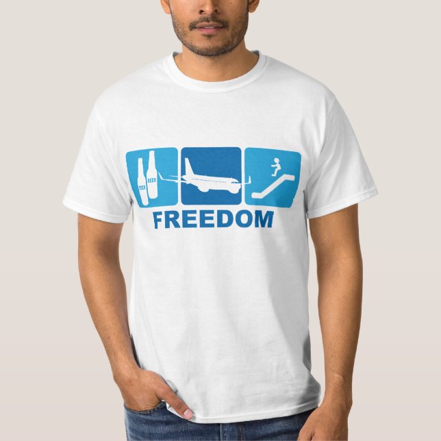 Beer + Plane + Slide = Freedom T-Shirt (Front)