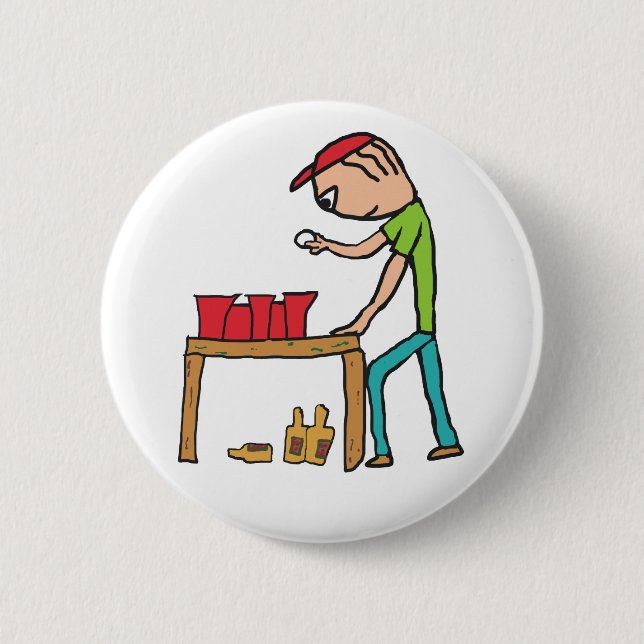 Beer Pong 2 Inch Round Button (Front)