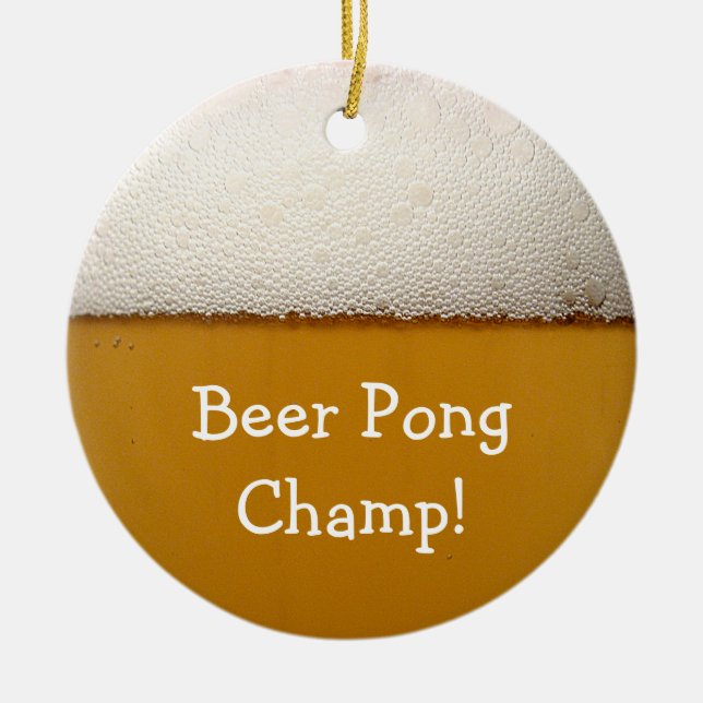 Beer Pong Ceramic Ornament (Front)