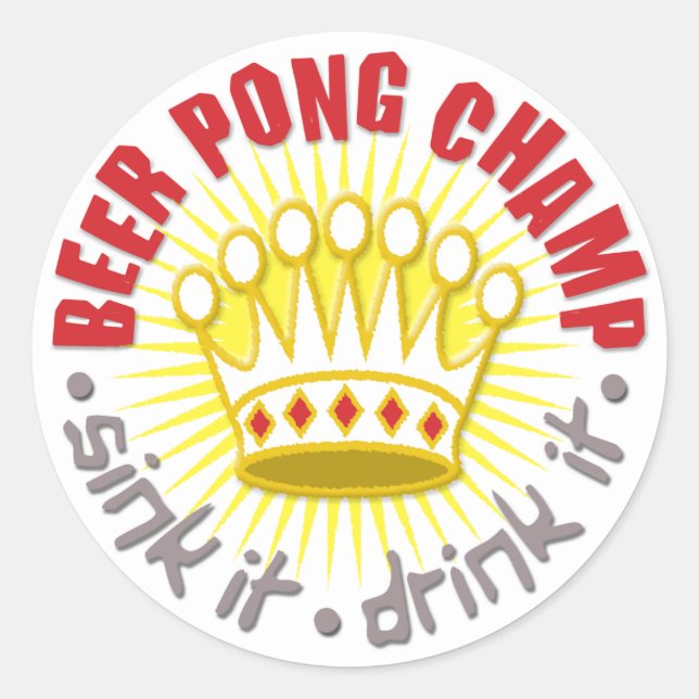 Beer Pong Champ Sticker (Front)
