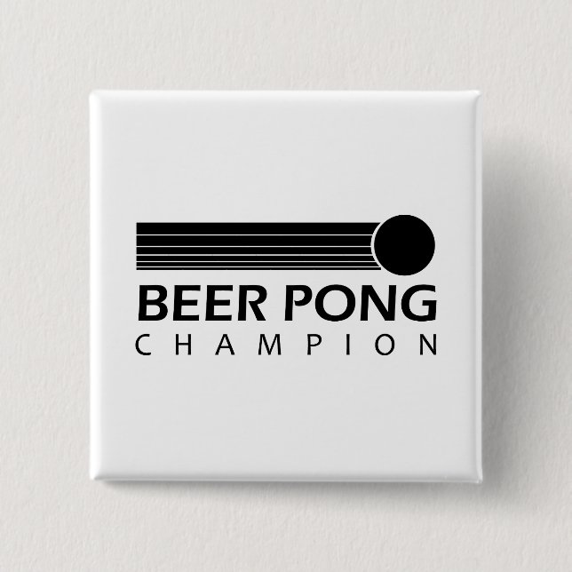 Beer Pong Champion 2 Inch Square Button (Front)