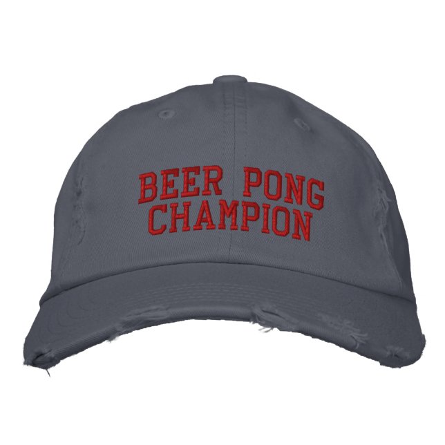 Beer Pong Champion Embroidered Hat (Front)