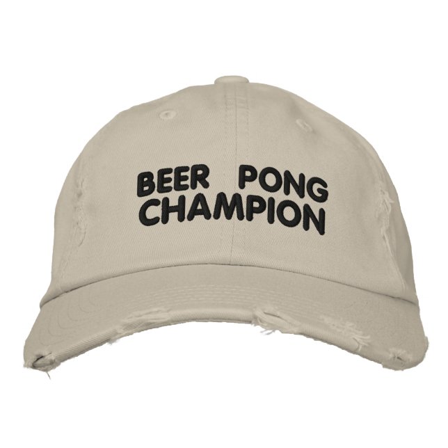 Beer Pong Champion Embroidered Hat (Front)