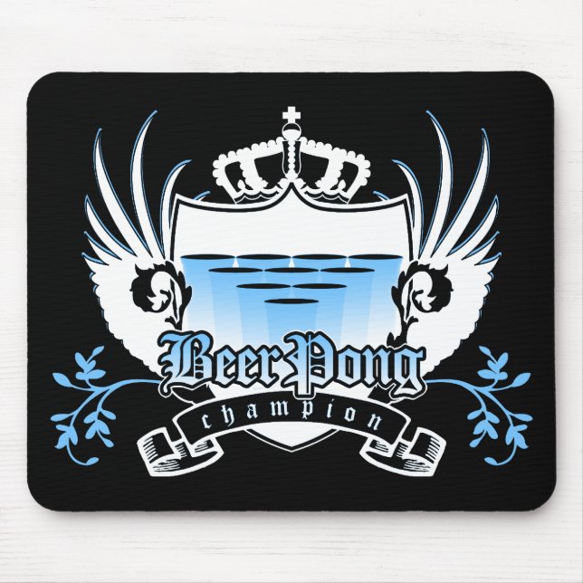 beer pong champion royal crest mouse pad (Front)