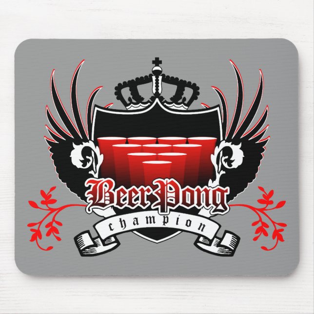 beer pong champion royal crest mouse pad (Front)
