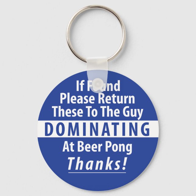 Beer Pong Dominance Key Chain (Front)