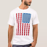 Beer Pong Drinking Game American Flag T-Shirt<br><div class="desc">Red cup stripes and ping pong ball stars make this a great gift or tshirt for patriots and alcoholics alike.</div>