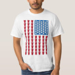 Beer Pong Drinking Game American Flag T-Shirt<br><div class="desc">Red cup stripes and ping pong ball stars make this a great gift or tshirt for patriots and alcoholics alike.</div>