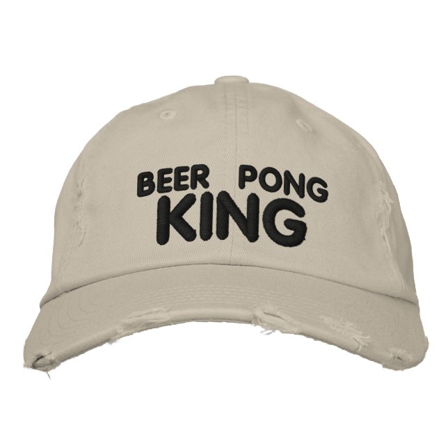 Beer Pong King Embroidered Hat (Front)