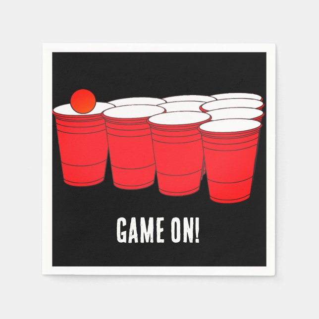 Beer Pong Party Paper Napkins (Front)