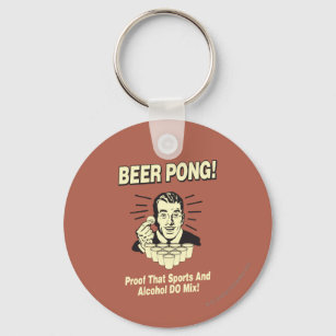 Beer Pong: Proof Alcohol & Sports Mix Keychain
