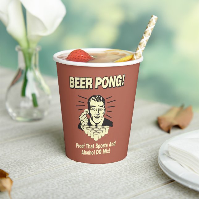 Beer Pong: Proof Alcohol & Sports Mix Paper Cups (Insitu)