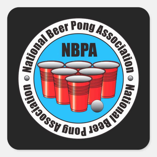 Beer Pong Square Sticker (Front)