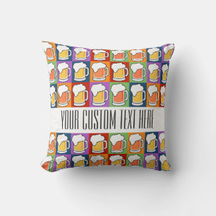 BEER Pop Art custom throw pillow