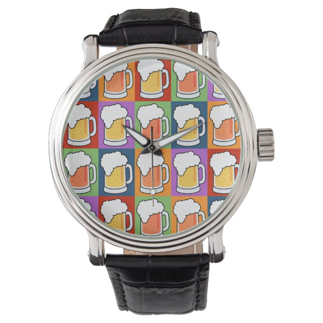 BEER Pop Art custom watches (Front)