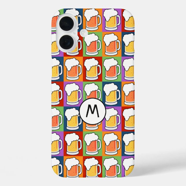 BEER Pop Art personnalisé monogramme coques (Verso)
