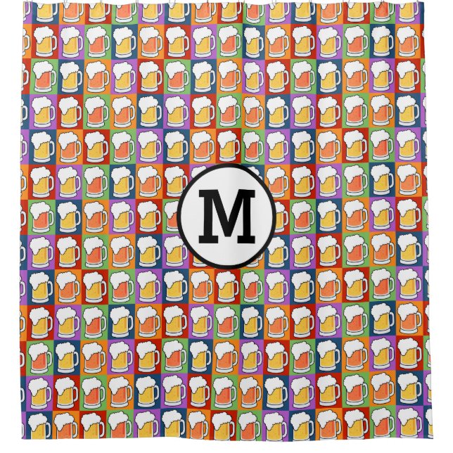 BEER Pop Art personnalisé rideau de douche monogra (Devant)