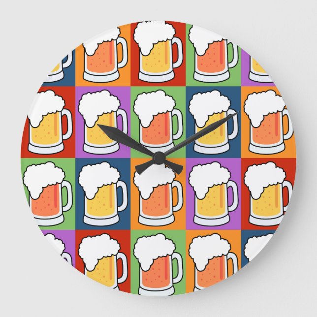 BEER Pop Art wall clock (Front)