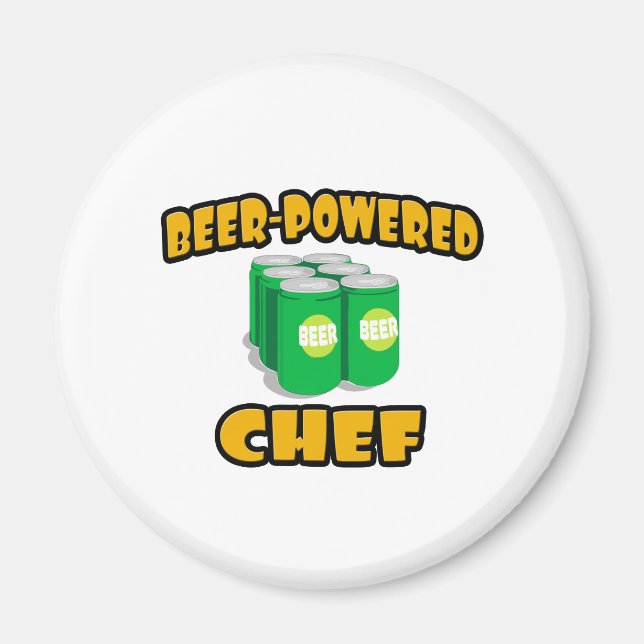 Beer-Powered Chef Magnet (Front)