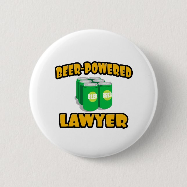 Beer-Powered Lawyer 2 Inch Round Button (Front)