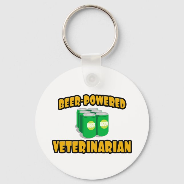 Beer-Powered Veterinarian Keychain (Front)