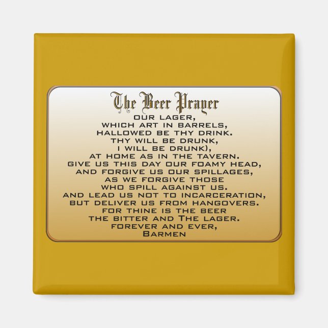 Beer Prayer Magnet (Front)