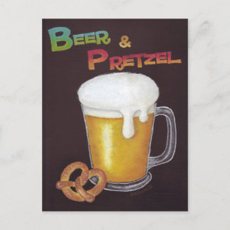 Beer & Pretzel Postcard