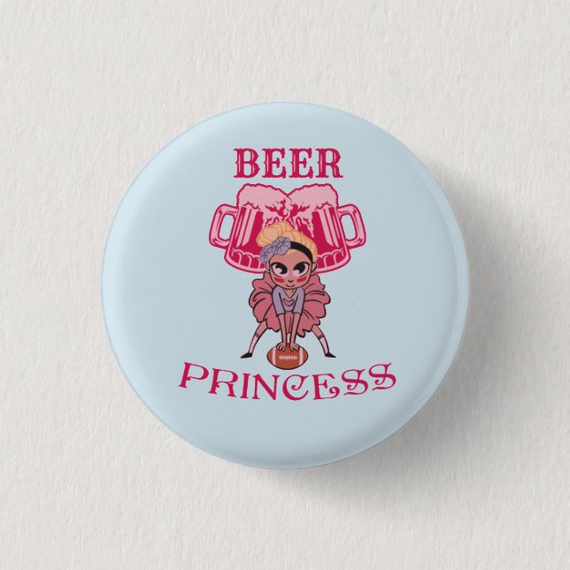 Beer Princess 1 Inch Round Button (Front)