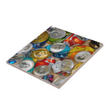 BEER print made out of aluminum cans Glass Coast