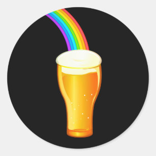 Beer Rainbow Classic Round Sticker