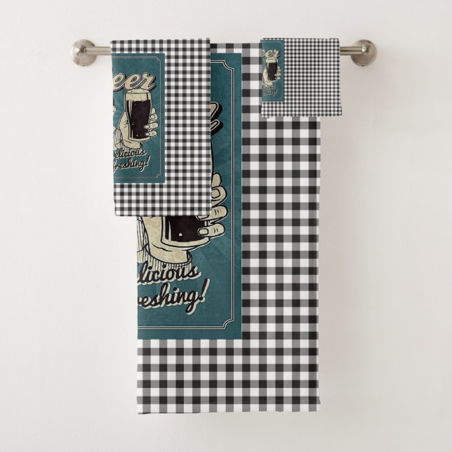 Beer Retro Bath Towel Set (Insitu)