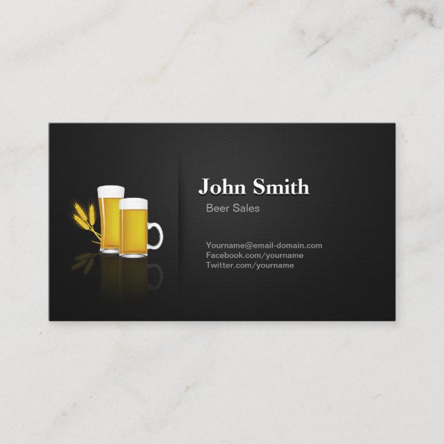Beer Sales - Professional Premium Black Mesh Business Card (Front)