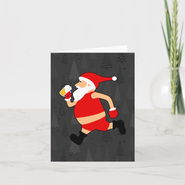 beer santa claus xmas invitation (Front)