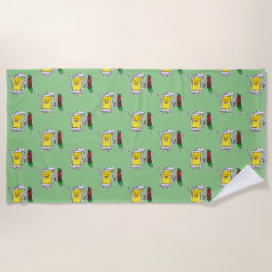 Beer sausage Octoberfest Oktoberfest lederhosen Beach Towel