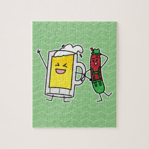 Beer sausage Octoberfest Oktoberfest lederhosen Jigsaw Puzzle