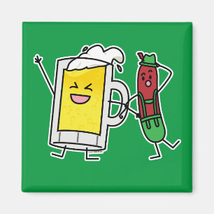 Beer sausage Octoberfest Oktoberfest lederhosen Magnet