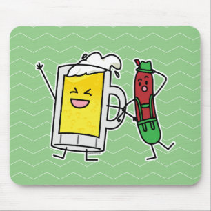 Beer sausage Octoberfest Oktoberfest lederhosen Mouse Pad