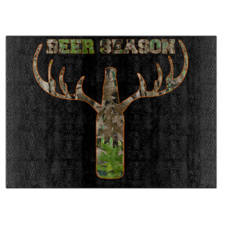 Beer Season Hunting Season Gift For Hunter Cutting Board