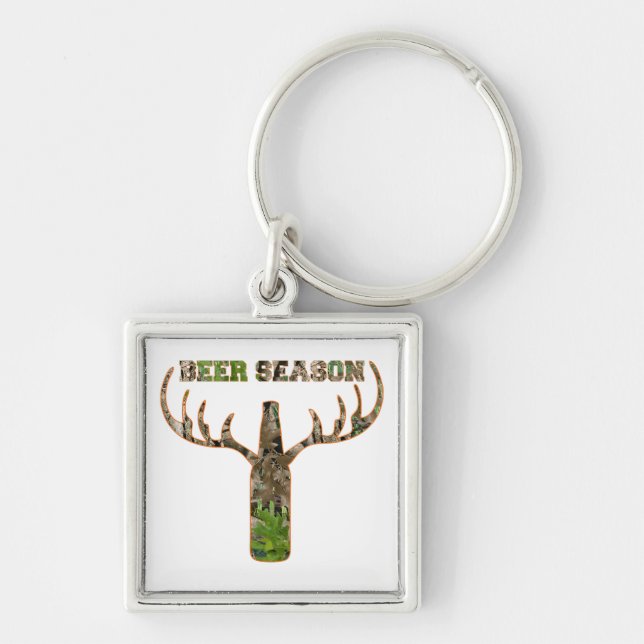 Beer Season Hunting Season Gift For Hunter Keychai Keychain (Front)