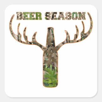 Beer Season Hunting Season Gift For Hunter Square Sticker