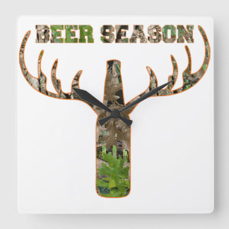 Beer Season Hunting Season Gift For Hunter Square Wall Clock