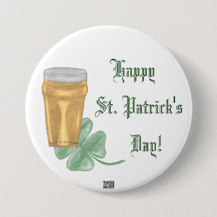 Beer & Shamrock (St. Patricks Day) Button