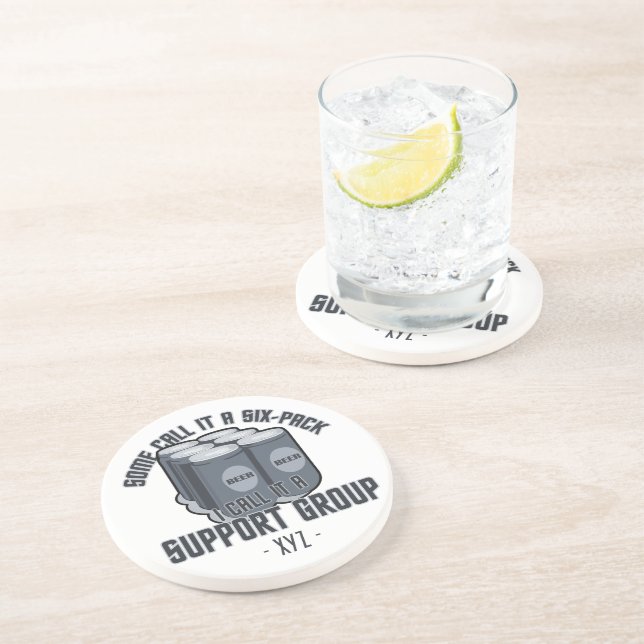 Beer Six Pack custom monogram coaster (Side)