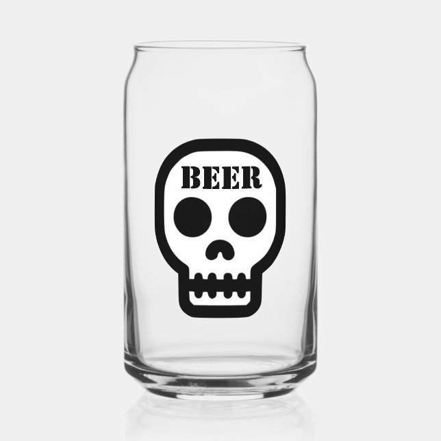 Beer™ Skull Glass (Design on Front Only) (Front)