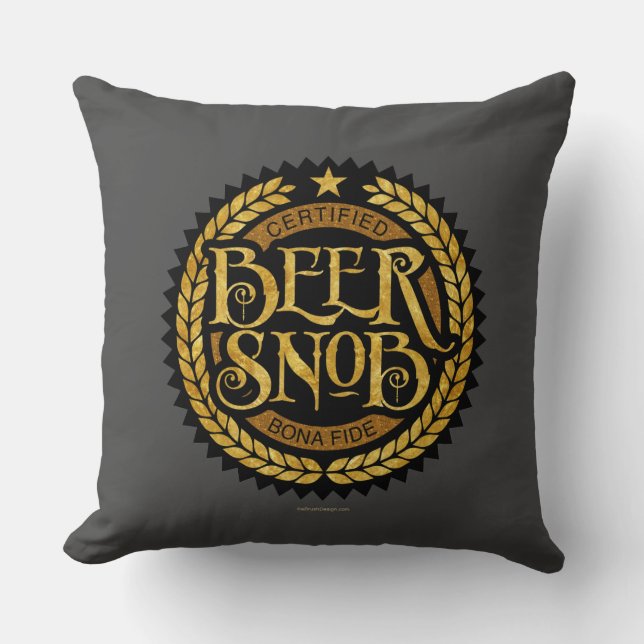 Beer Snob Throw Pillow (Front)